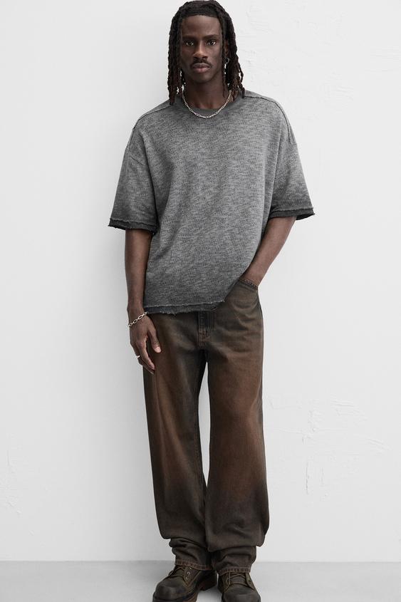 Zara WASHED KNIT T-SHIRT