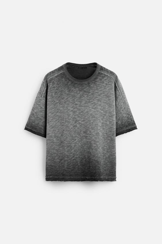Zara WASHED KNIT T-SHIRT