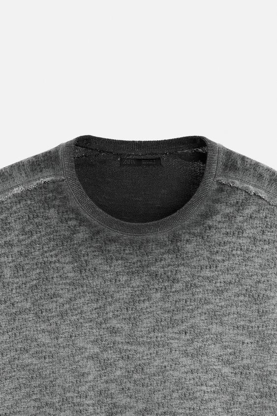 Zara WASHED KNIT T-SHIRT