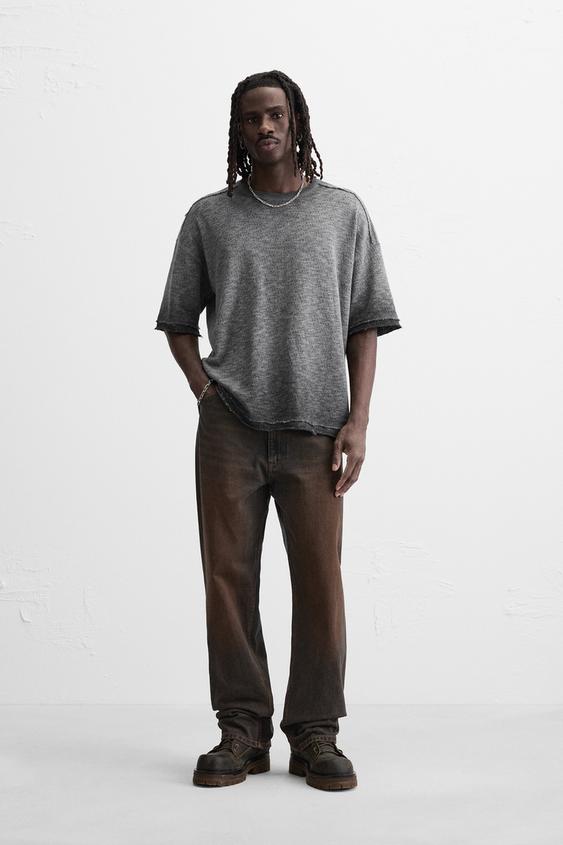 Zara WASHED KNIT T-SHIRT