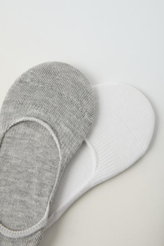 Zara TWO-PACK OF BASIC NO-SHOW SOCKS