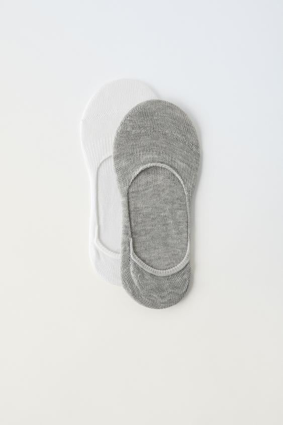 Zara TWO-PACK OF BASIC NO-SHOW SOCKS