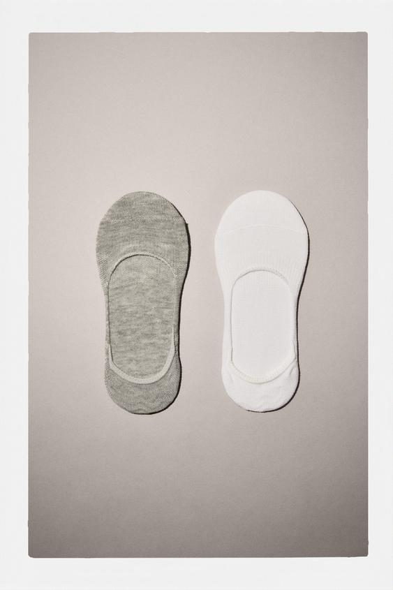 Zara TWO-PACK OF BASIC NO-SHOW SOCKS