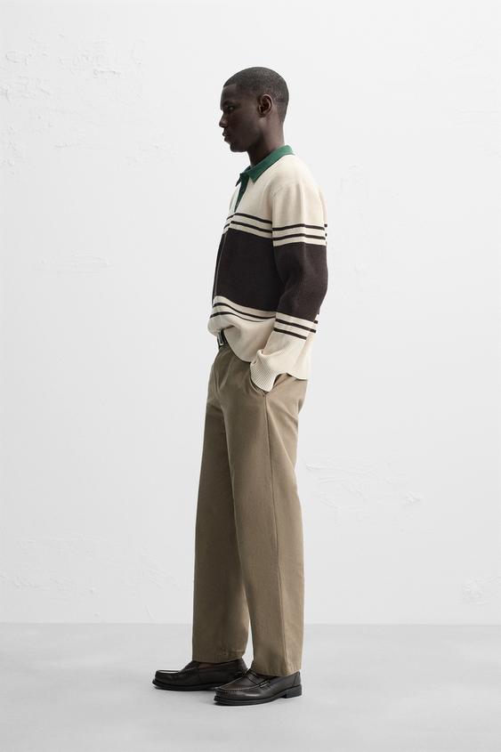 Zara TEXTURED KNIT POLO SHIRT