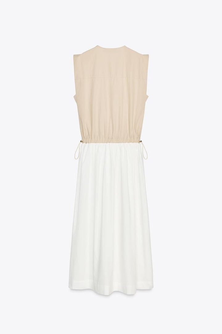 ZARA COMBINATION POPLIN DRESS