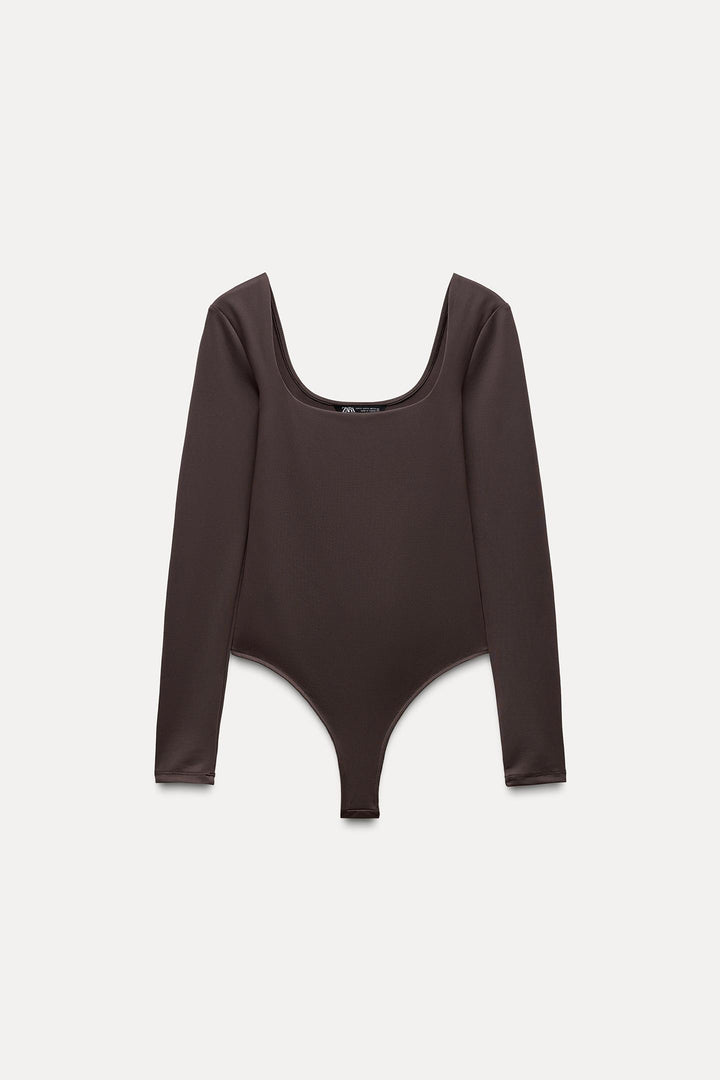 ZARA SQUARE NECK POLYAMIDE BODYSUIT