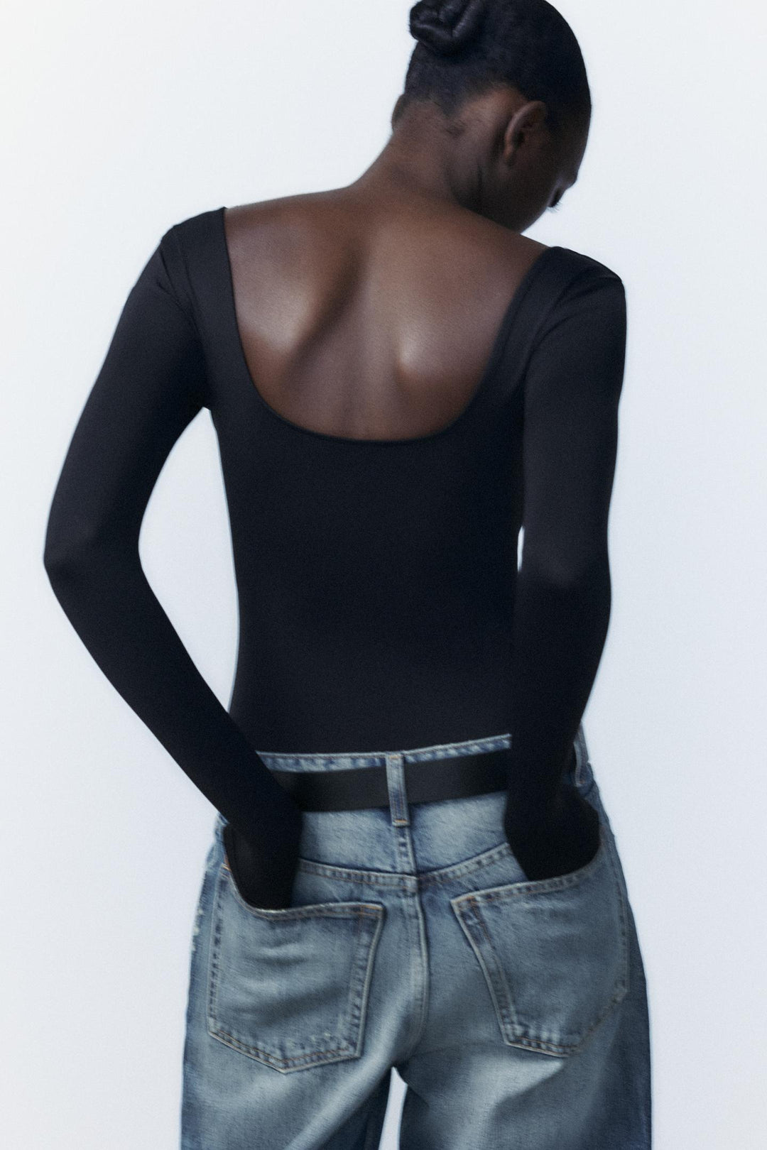 ZARA SQUARE NECK POLYAMIDE BODYSUIT
