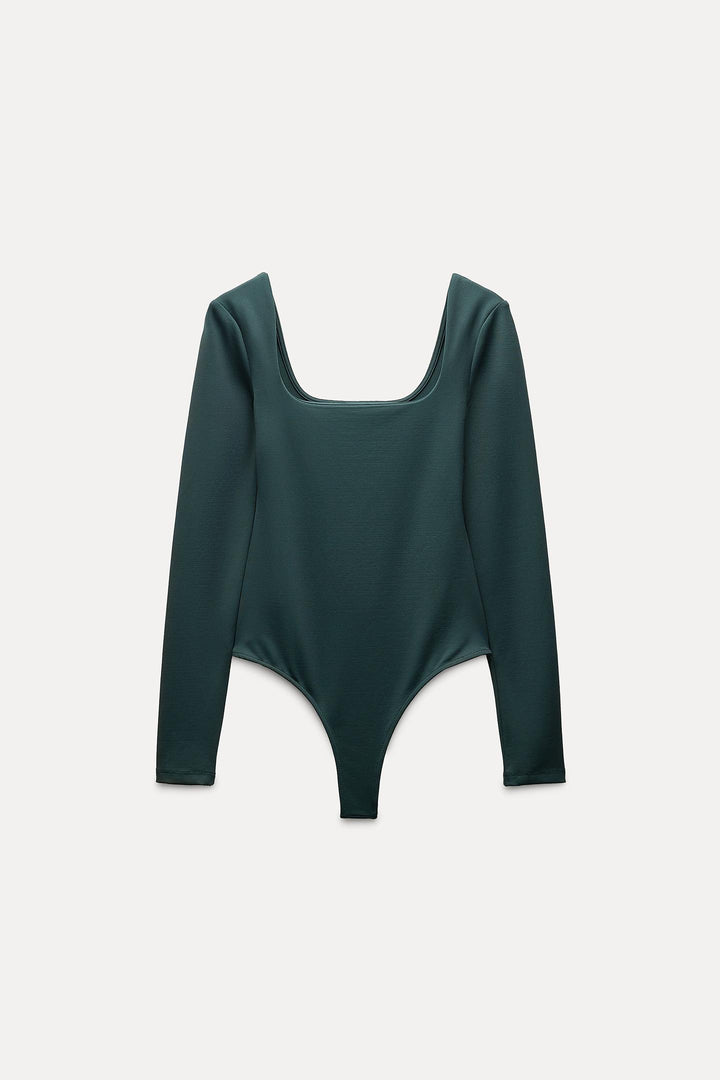 ZARA SQUARE NECK POLYAMIDE BODYSUIT