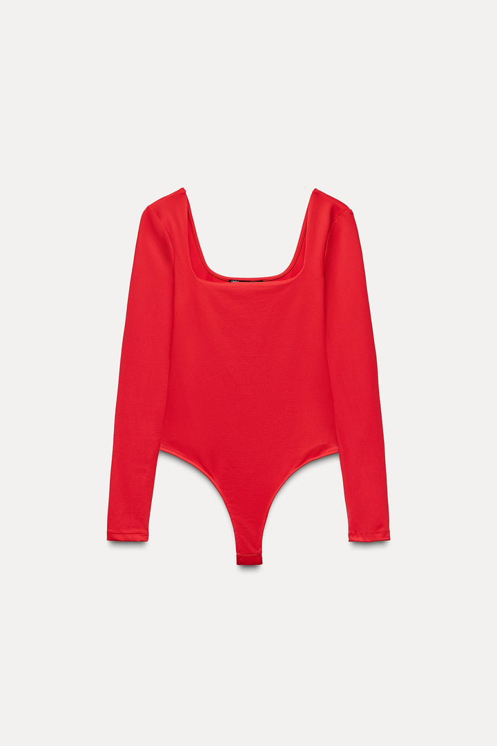 ZARA SQUARE NECK POLYAMIDE BODYSUIT