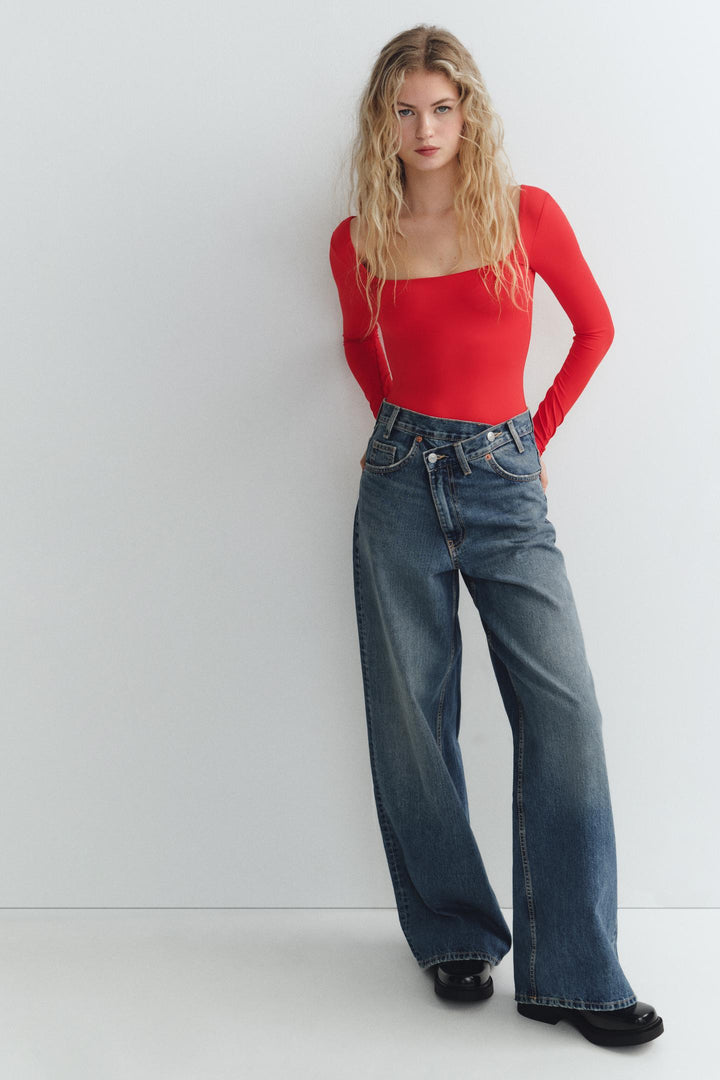 ZARA SQUARE NECK POLYAMIDE BODYSUIT