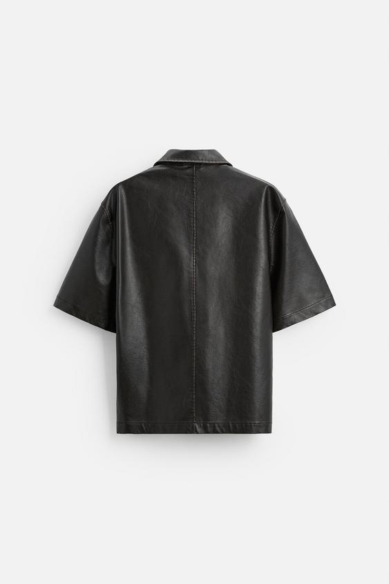 Zara FAUX LEATHER OVERSHIRT