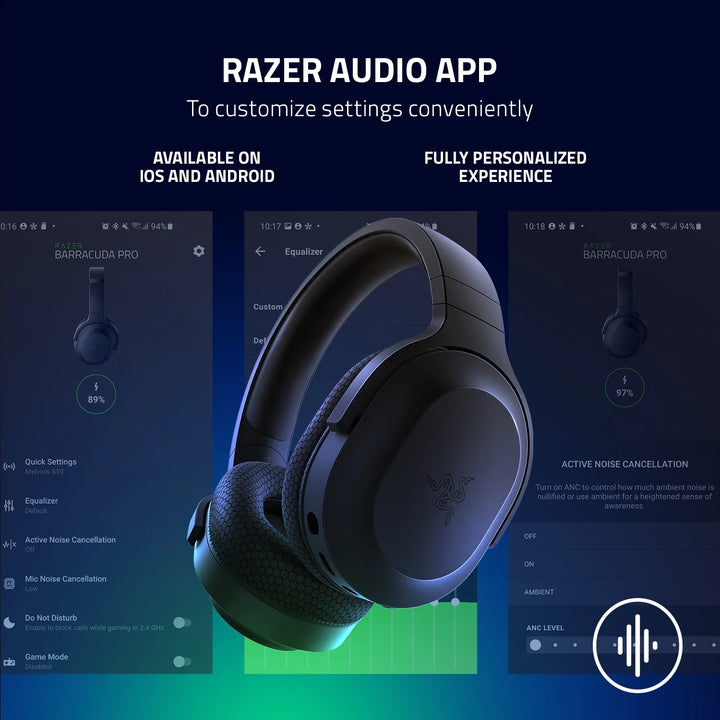 Razer Barracuda X Wireless Gaming Headset for PC, PS5, PS4, NS, Mobile, 2.4GHz, Bluetooth, 250g, Black