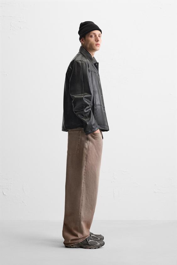 Zara FAUX LEATHER OVERSHIRT