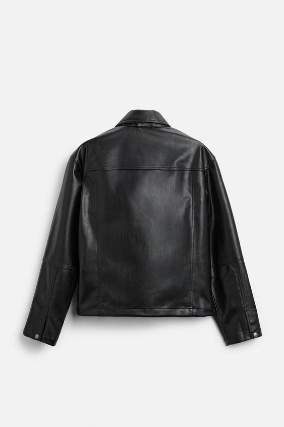 Zara FAUX LEATHER OVERSHIRT