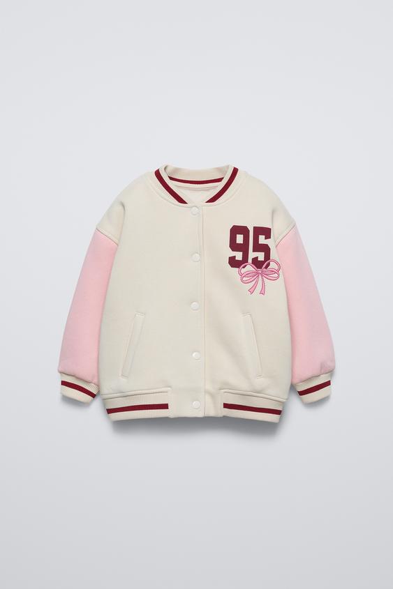 Zara BOMBER JACKET WITH EMBROIDERED BOW