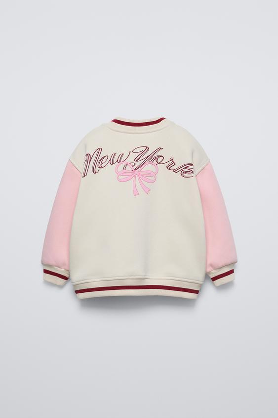 Zara BOMBER JACKET WITH EMBROIDERED BOW