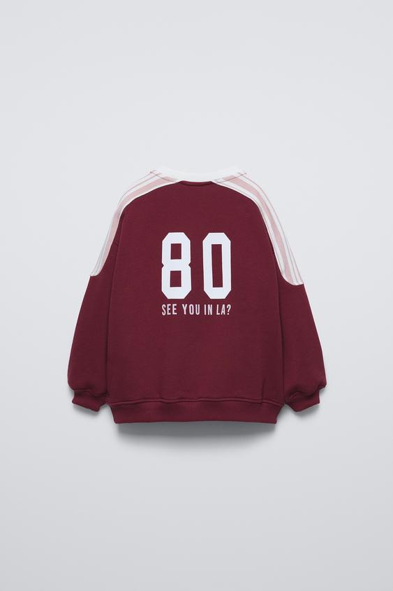 Zara SWEATSHIRT WITH RAISED EMBROIDERY
