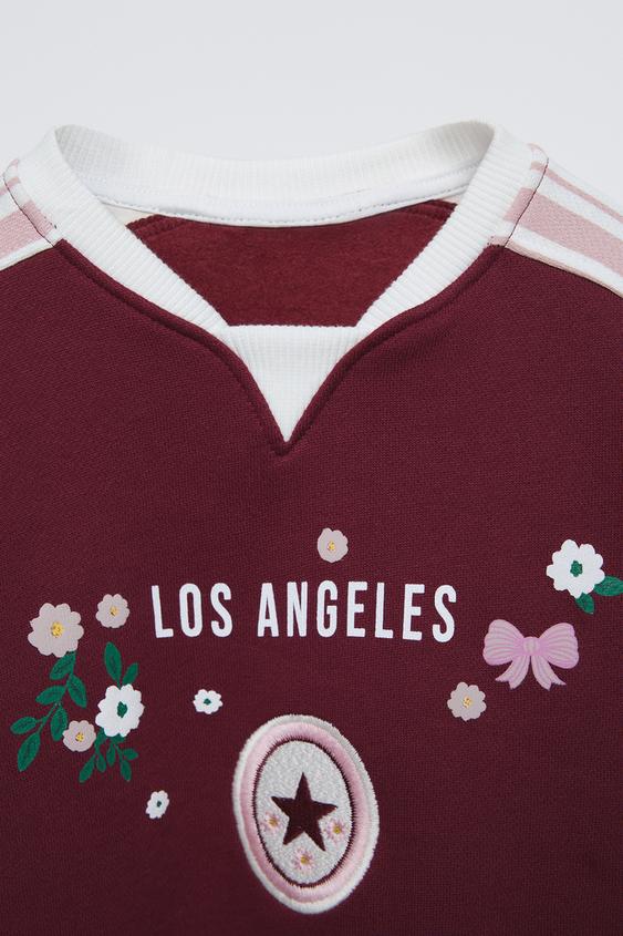 Zara SWEATSHIRT WITH RAISED EMBROIDERY