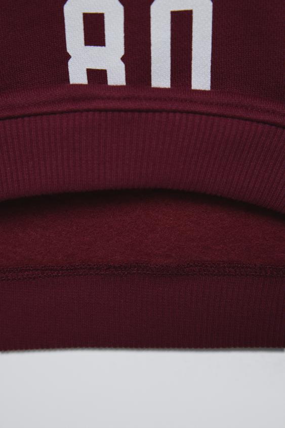 Zara SWEATSHIRT WITH RAISED EMBROIDERY