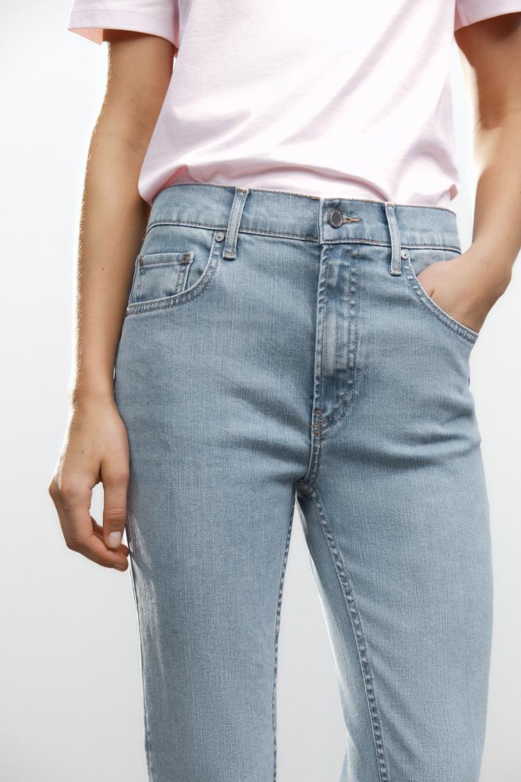 ZARA ZW COLLECTION HIGH RISE BOOTCUT CROPPED JEANS