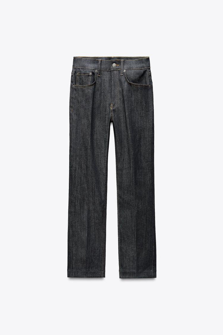 ZARA ZW COLLECTION HIGH RISE BOOTCUT CROPPED JEANS