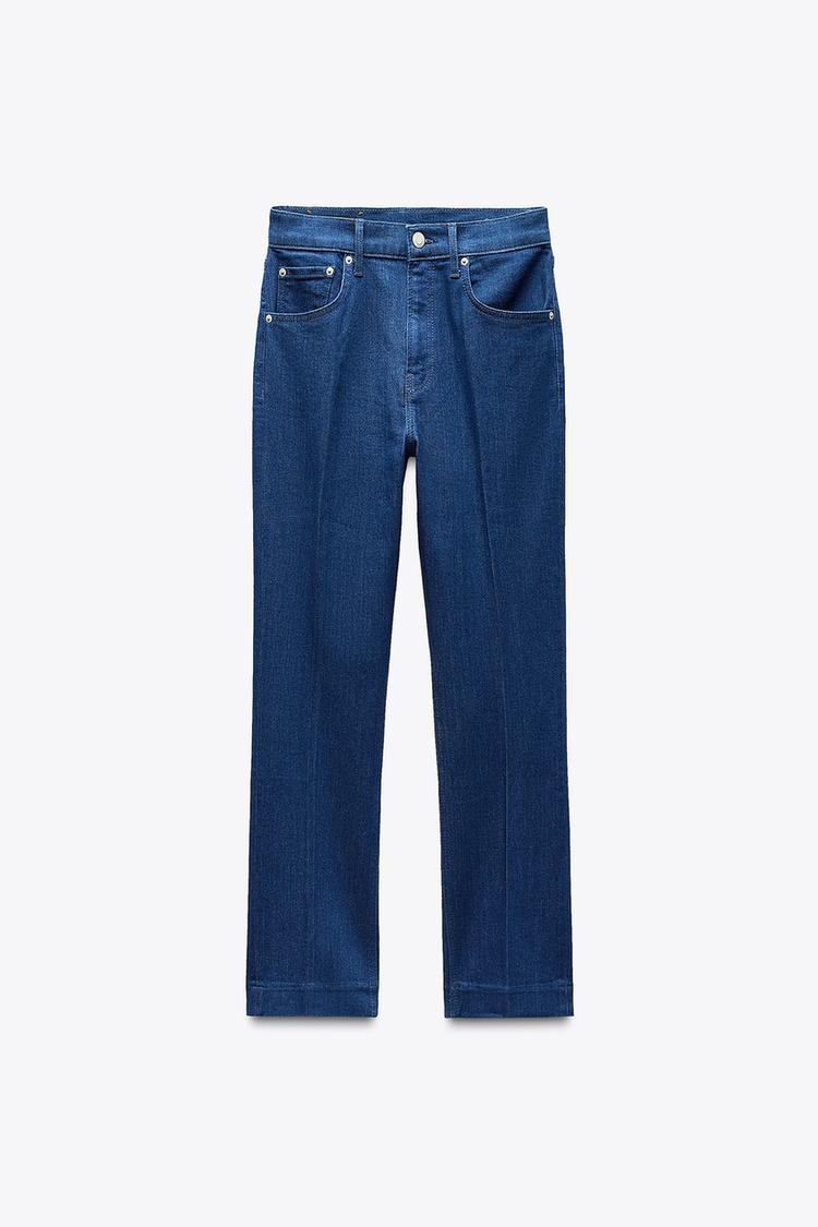 ZARA ZW COLLECTION HIGH RISE BOOTCUT CROPPED JEANS
