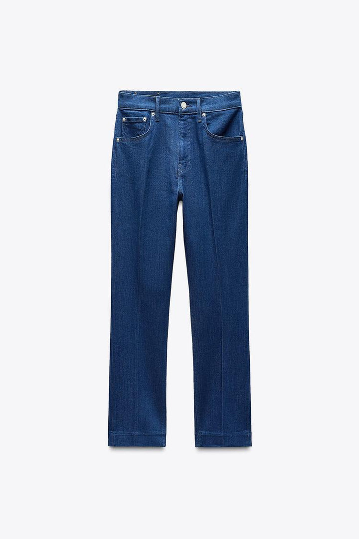 ZARA ZW COLLECTION HIGH RISE BOOTCUT CROPPED JEANS