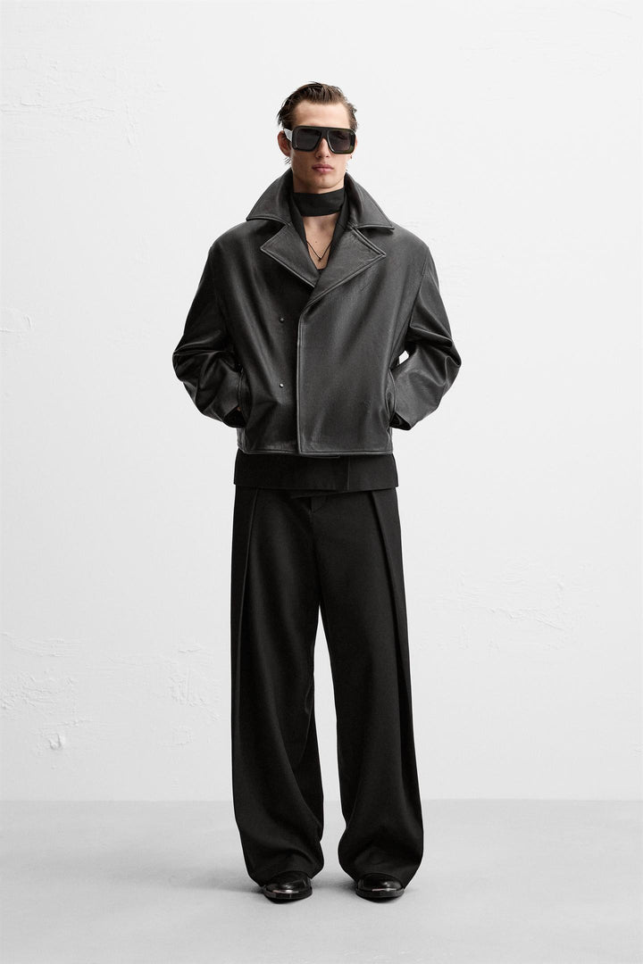 ZARA CROPPED FIT LEATHER TRENCH