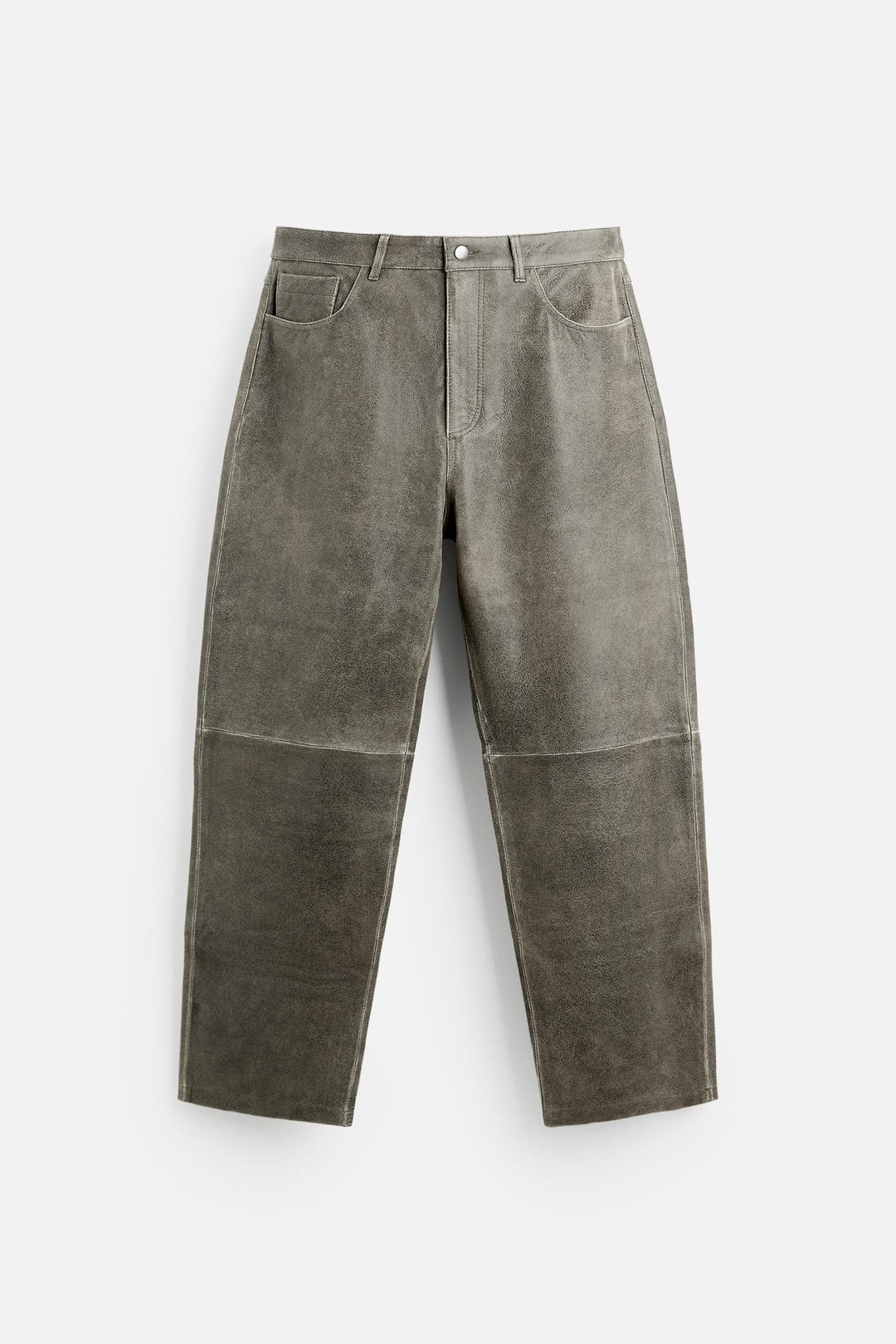 ZARA WASHED EFFECT LEATHER PANTS