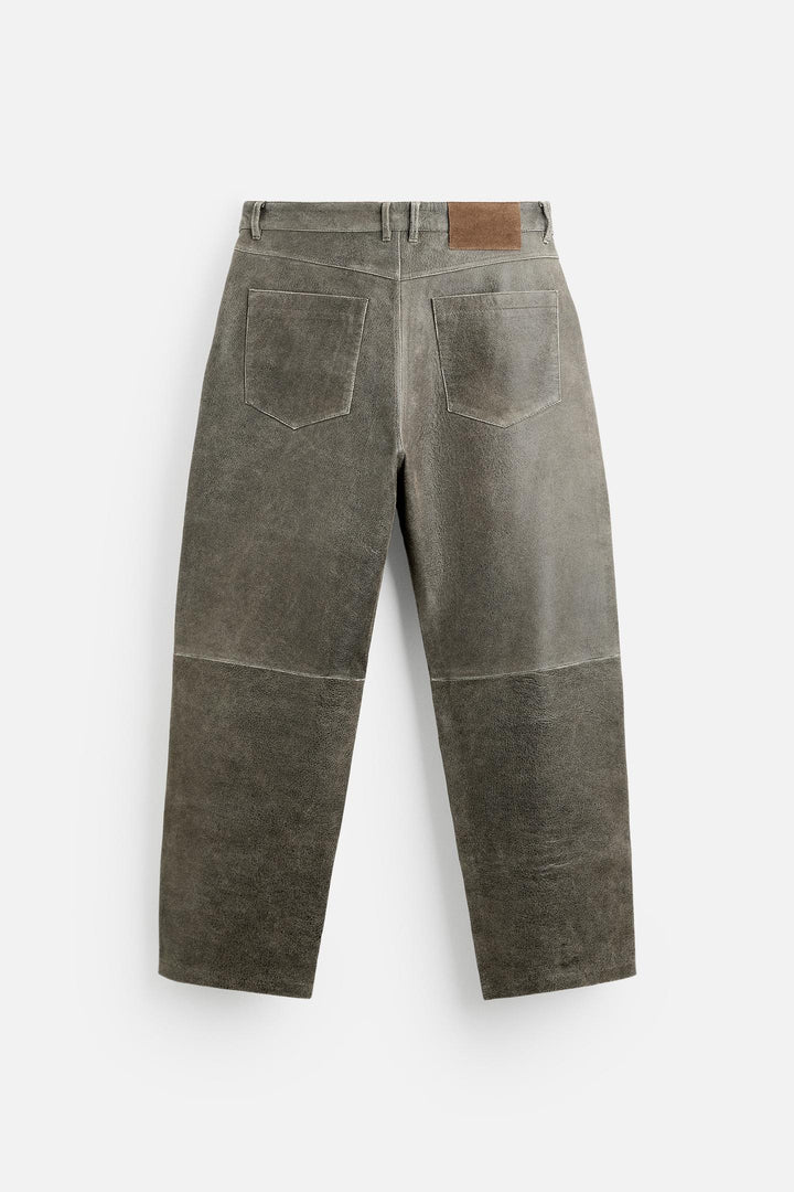 ZARA WASHED EFFECT LEATHER PANTS