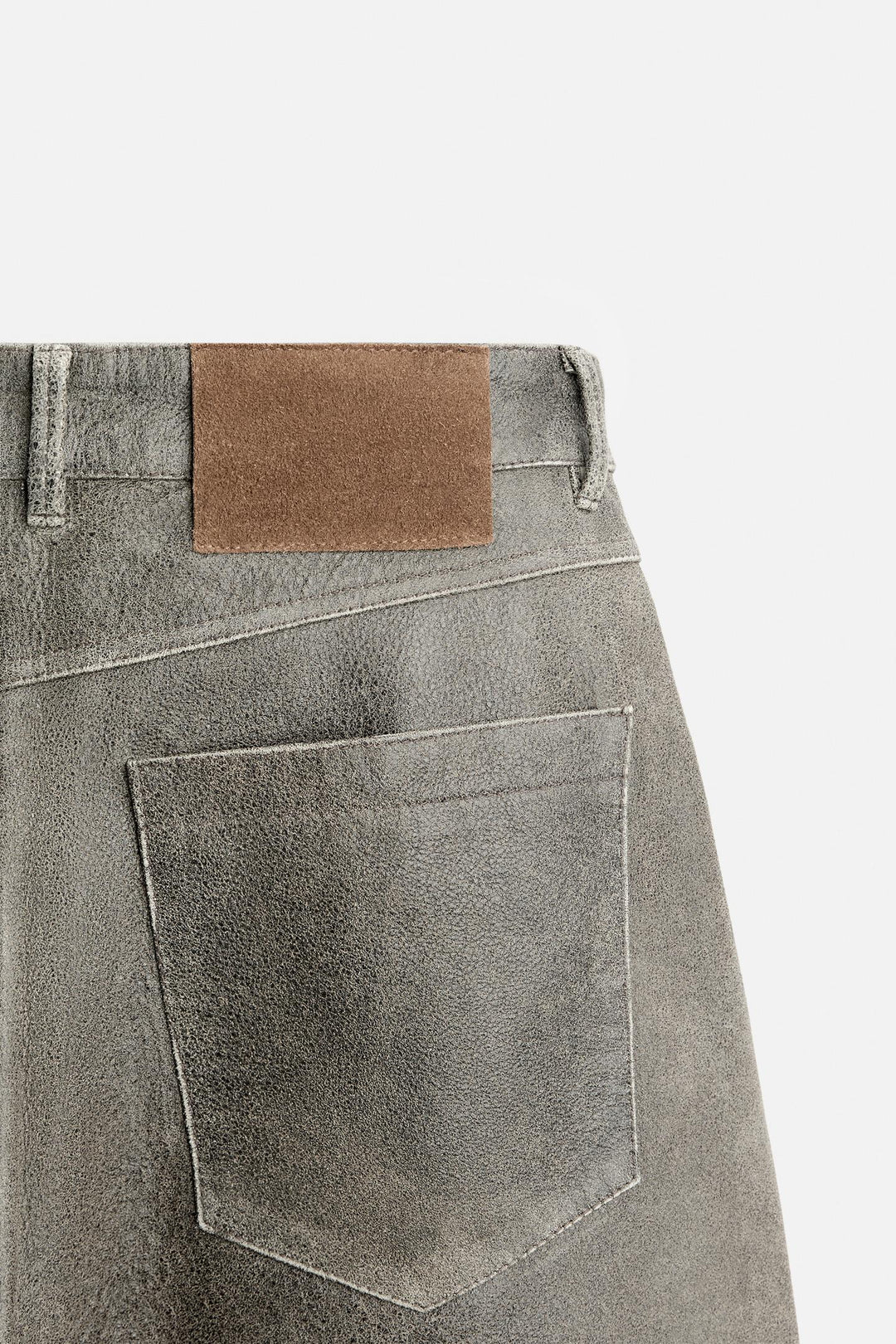 ZARA WASHED EFFECT LEATHER PANTS