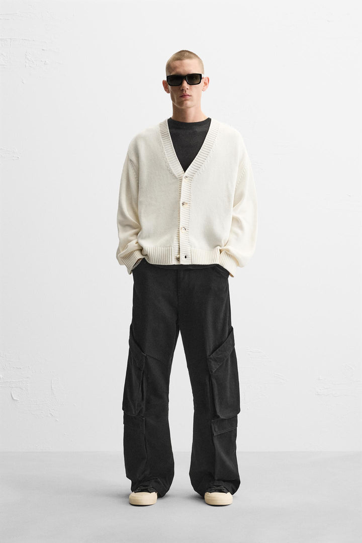 ZARA POCKET DENIM CARGO PANTS