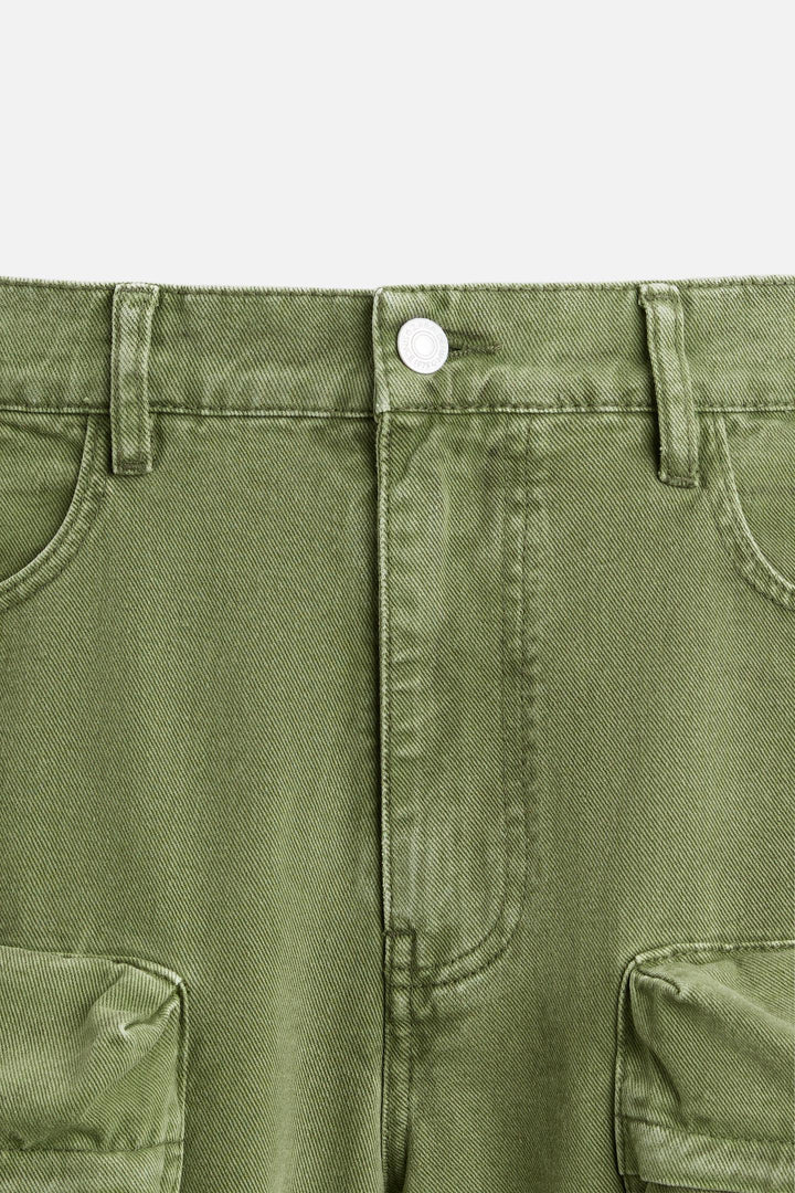 POCKET DENIM CARGO PANTS