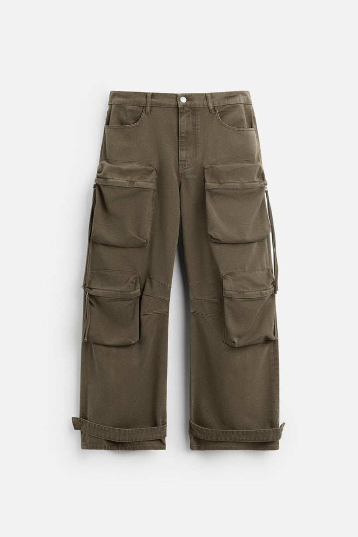 POCKET DENIM CARGO PANTS