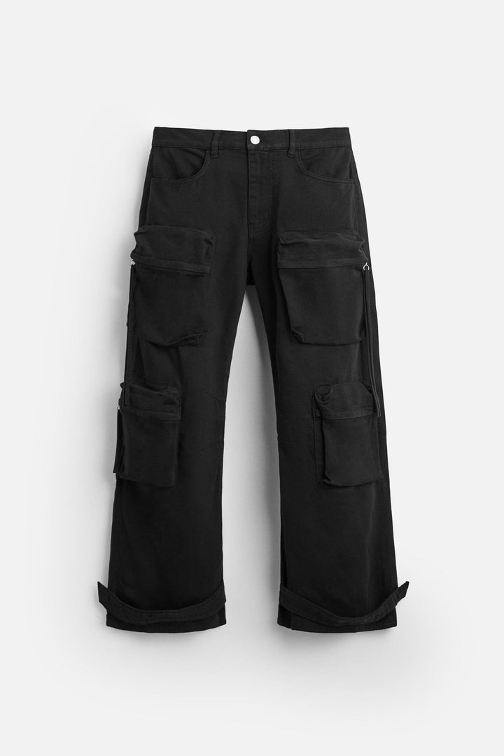 POCKET DENIM CARGO PANTS