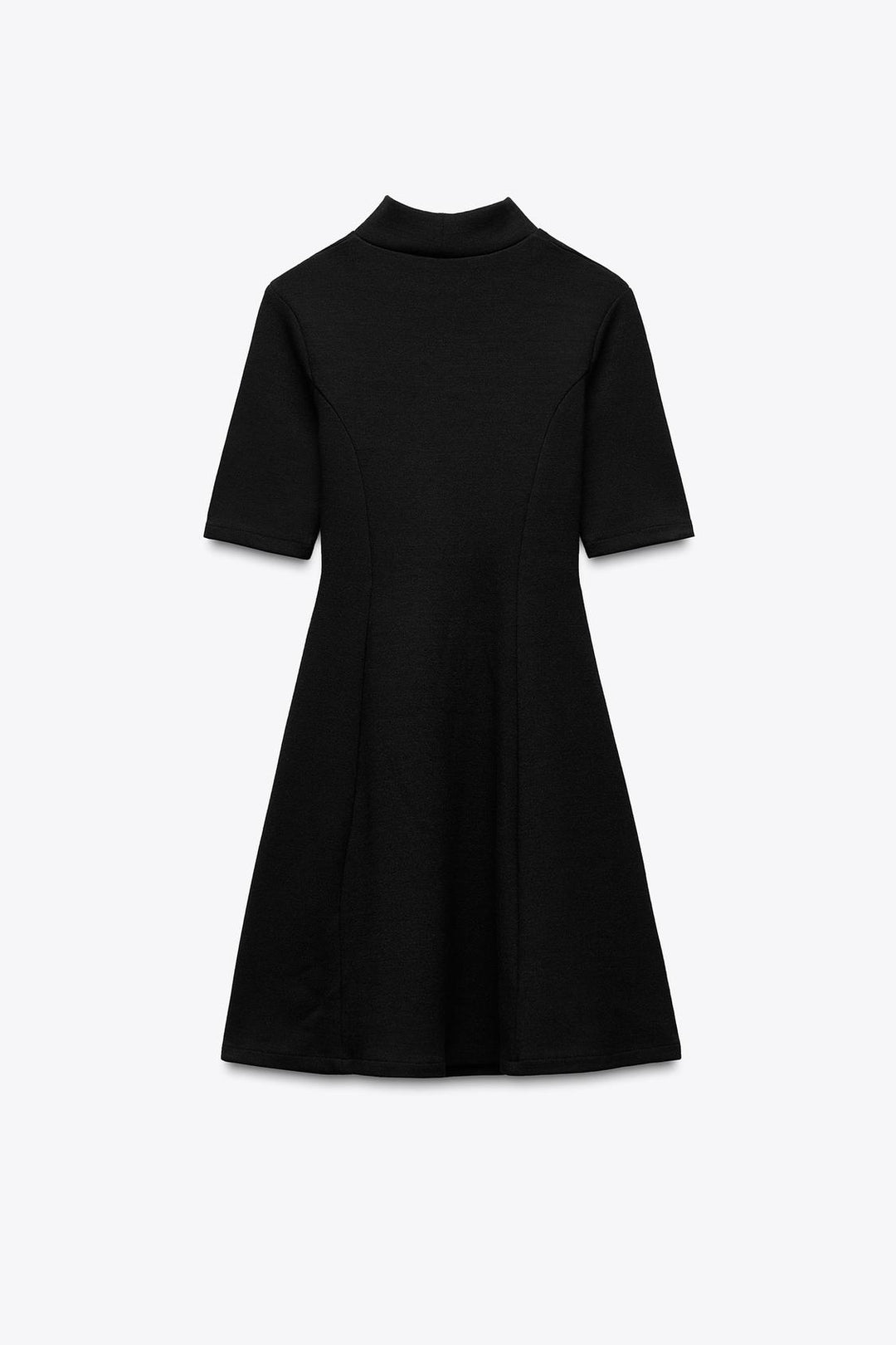 ZARA STRETCH KNIT SKATER DRESS WITH BELT