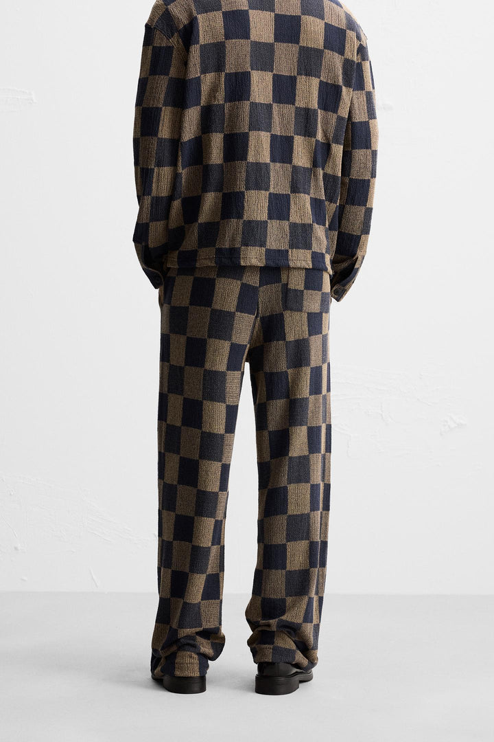 ZARA CHECKERED KNIT PANTS