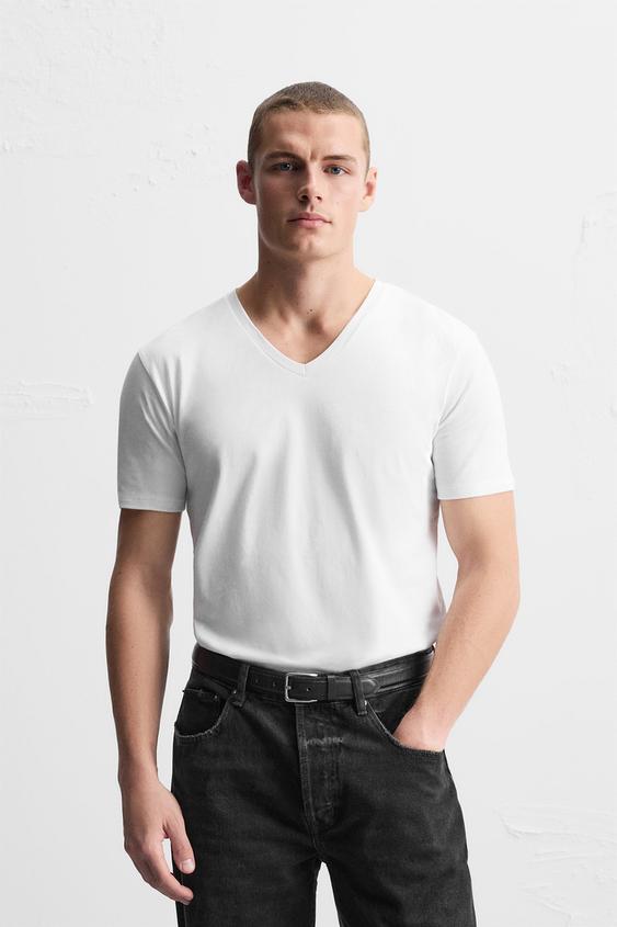 Zara BASIC V-NECK T-SHIRT