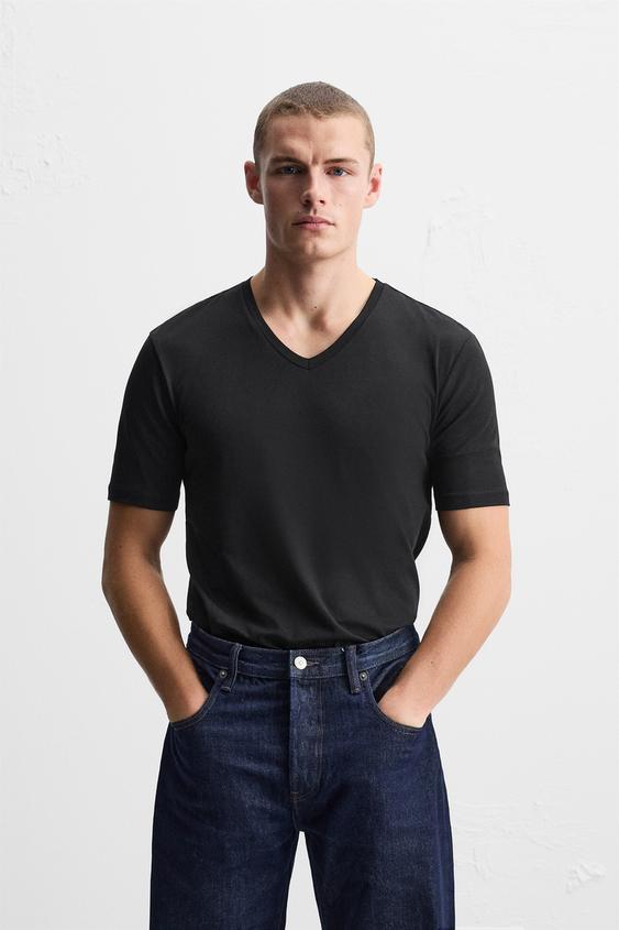 Zara BASIC V-NECK T-SHIRT