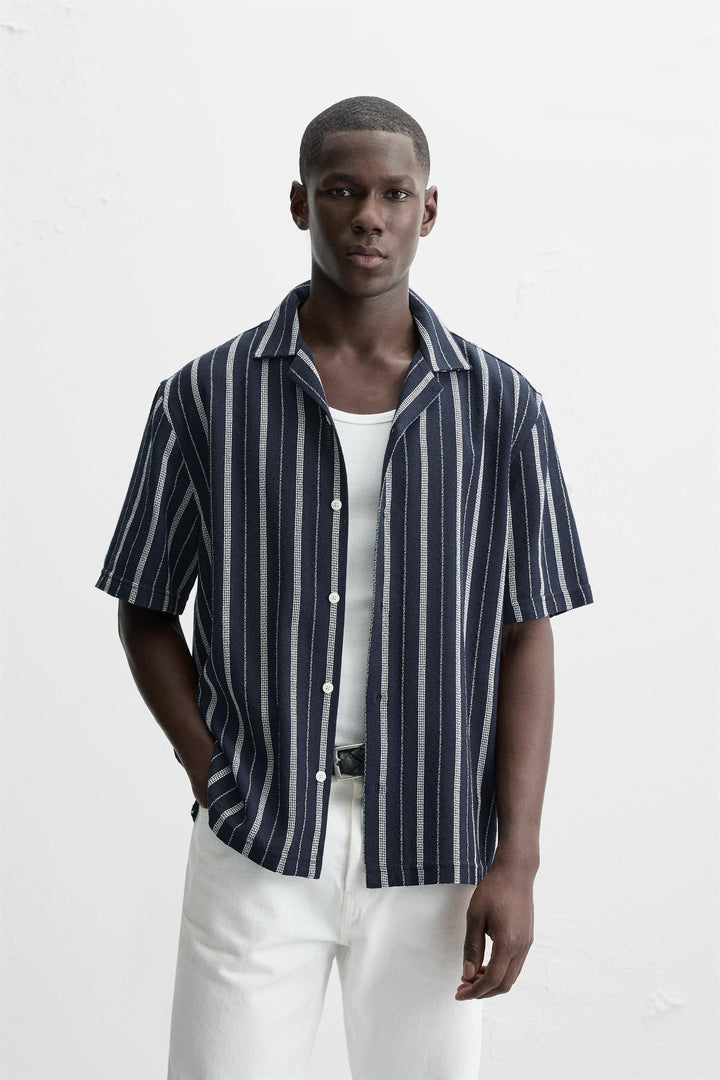 ZARA TEXTURED STRIPED SHIRT