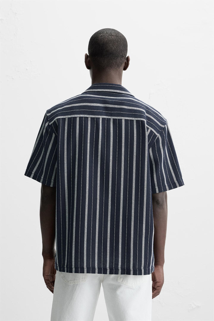 ZARA TEXTURED STRIPED SHIRT