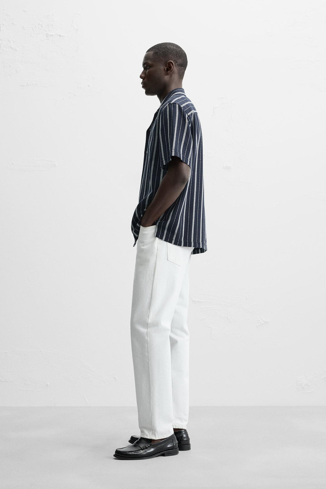 ZARA TEXTURED STRIPED SHIRT