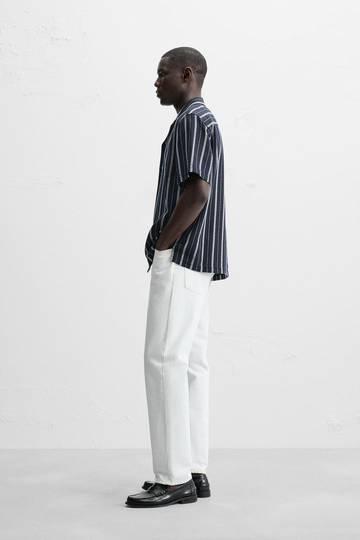 ZARA TEXTURED STRIPED SHIRT