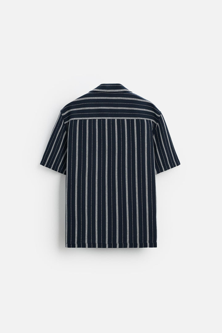 ZARA TEXTURED STRIPED SHIRT