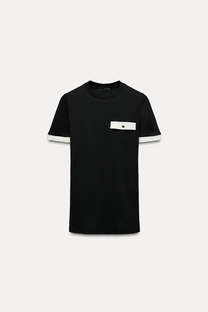 ZARA CONTRAST TRIM T-SHIRT