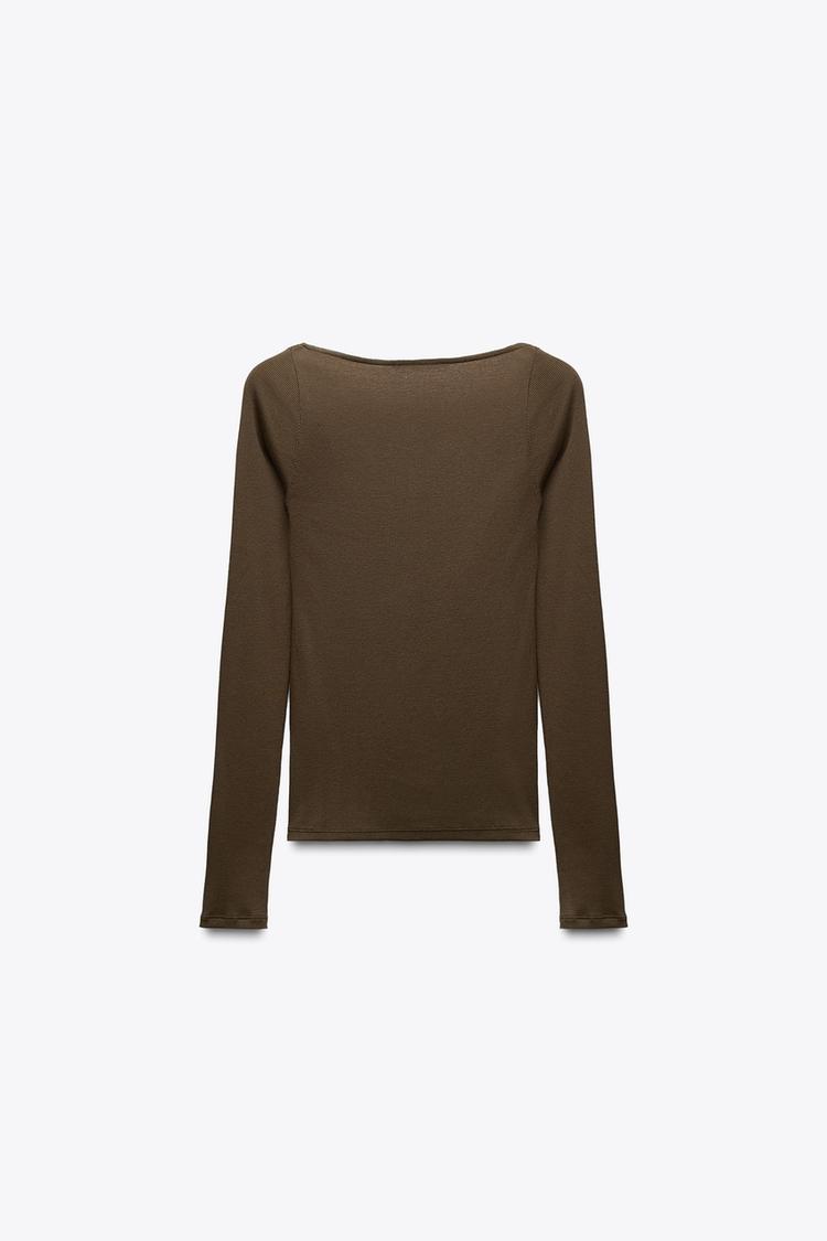 ZARA LACE RIB TOP