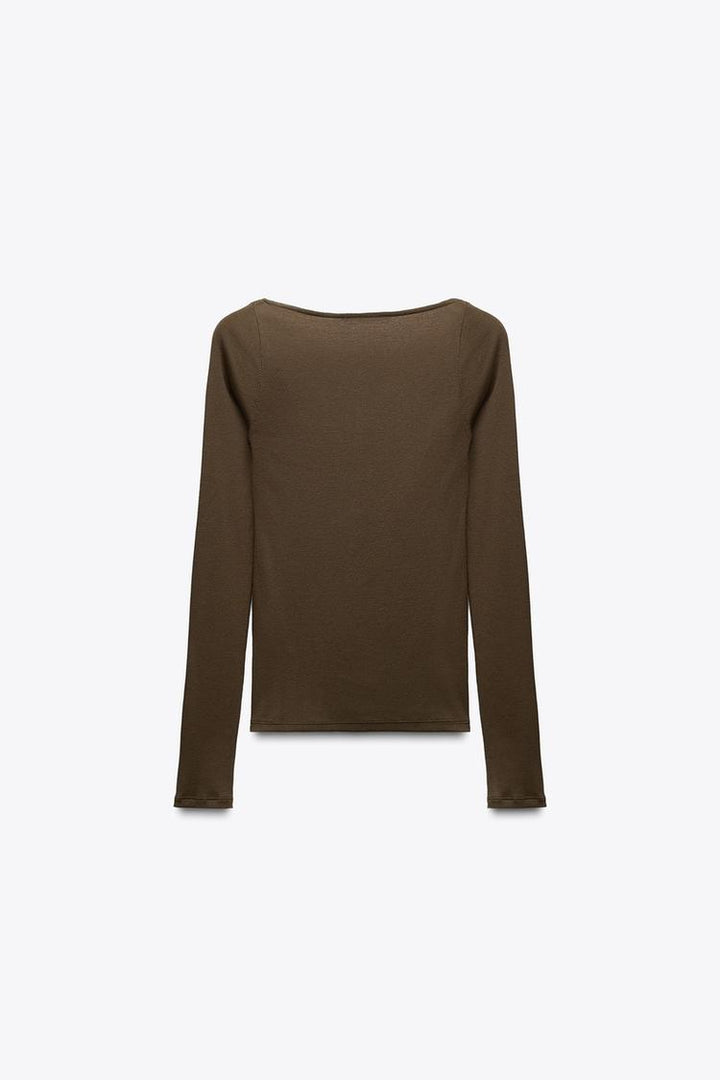 ZARA LACE RIB TOP