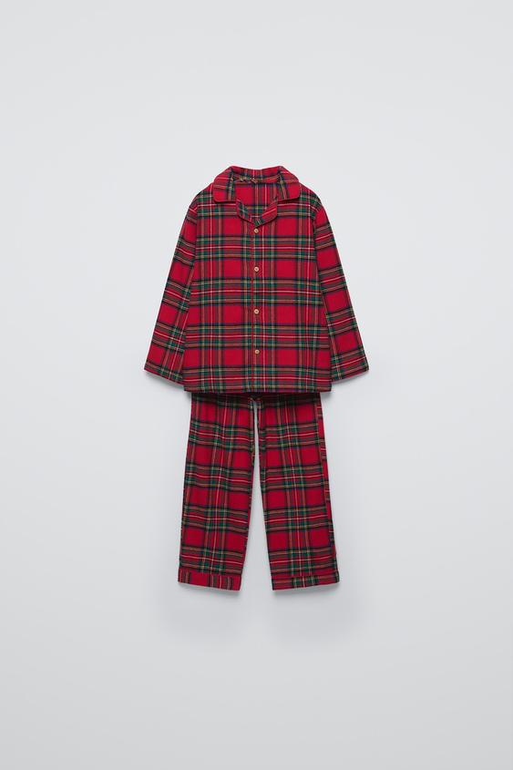 Zara 3-6 YEARS/ PLAID FLANNEL PAJAMAS