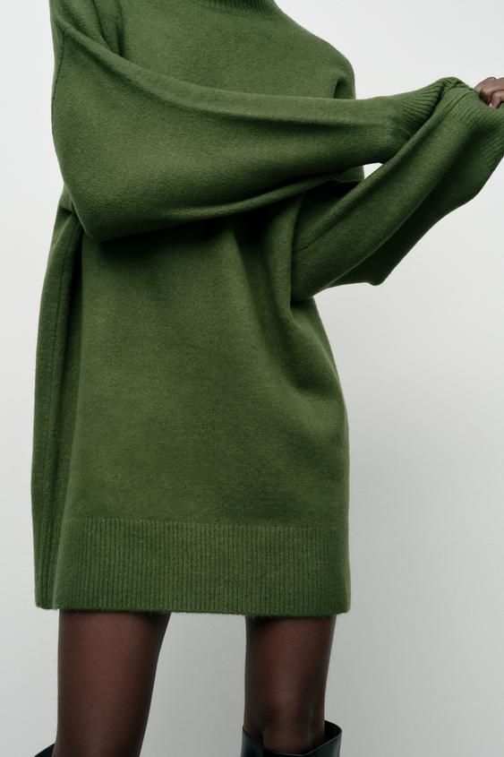 Zara HIGH COLLAR KNIT DRESS