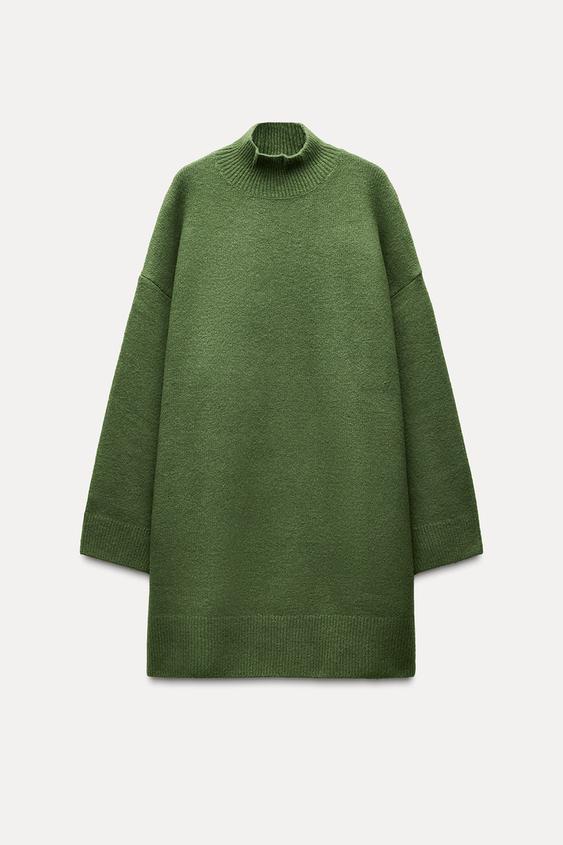 Zara HIGH COLLAR KNIT DRESS